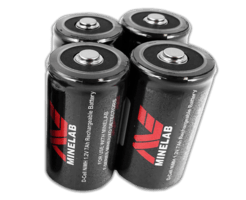 D cell rechargeable NiMH battery for Minelab countermine detectors providing extended power for field operations